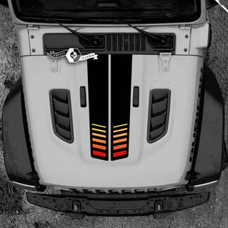 Hood Jeep RUBICON Wrangler JL Vinyl Gradient Decal Sticker Graphics
