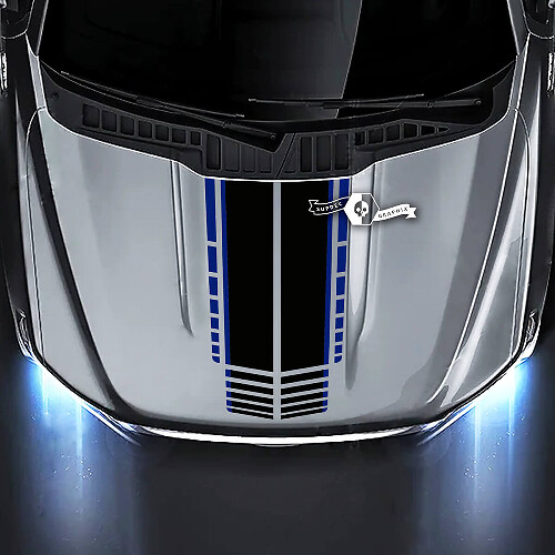 Racing Style Stripes Hood Vinyl Decal Sticker for Musclecar truck 2015-2020