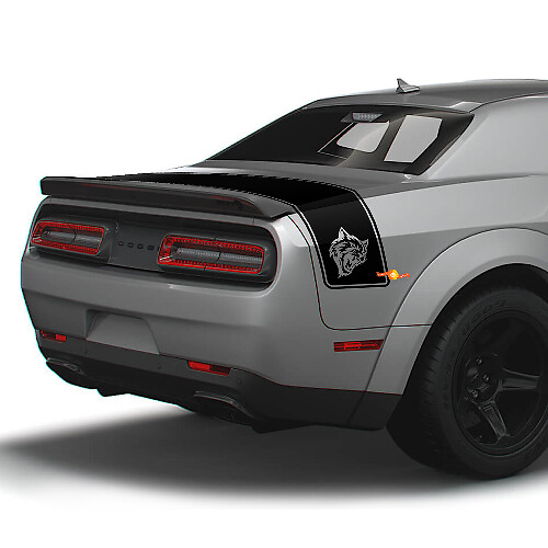 Wildcat Logo Rear Trunk Outline Stripe Vinyl Decals for Dodge Challenger