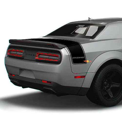 Custom Text Rear Trunk Outline Stripe Vinyl Decals for Dodge Challenger
