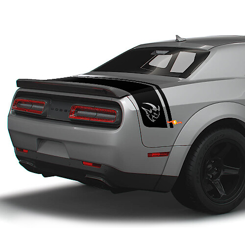 Demon Style Rear Trunk Dual Stripes Vinyl Decals for Dodge Challenger
