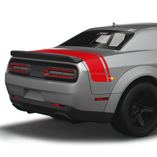 Custom Text Rear Trunk Dual Stripes Vinyl Decals for Dodge Challenger_3