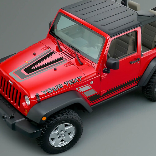 Vintage Stripes Hood & Side Vinyl Decals Kit for Jeep Renegade CJ5 CJ7 