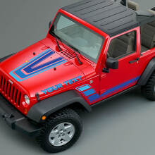 Vintage Stripes Hood Side Vinyl Decal Sticker for Jeep Wrangler 2007-2018_2