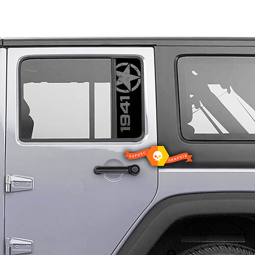 1941 Distressed Star Rear Window Vinyl Decal for Jeep Wrangler Gladiator