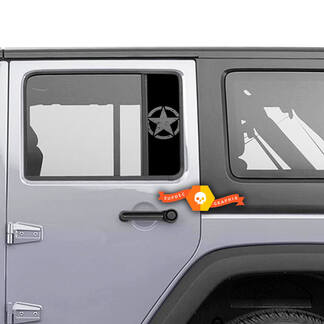 Pair Jeep Window Star Gladiator Wrangler Doors Vinyl Stickers Decal left right
