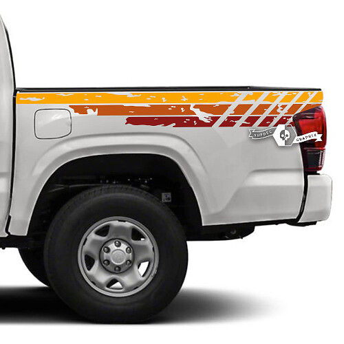 Vintage Distressed Side Stripes Vinyl Decals for Toyota Tacoma