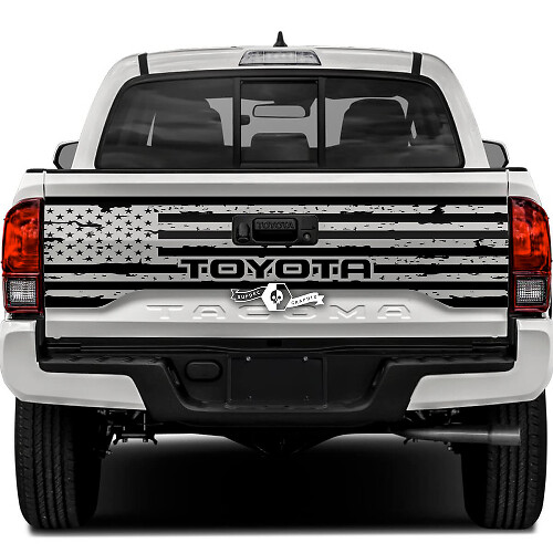 Destroyed USA Flag Tailgate Vinyl Decal Sticker for Toyota Tacoma