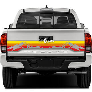 Toyota Tacoma SR5 Tailgate Three Colors Old School SunSet Mountains Vinyl Decals Graphic Sticker
