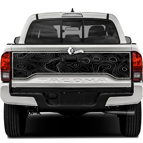 Toyota Tacoma SR5 Tailgate Topographic Map Topo Vinyl Decals Graphic Sticker
