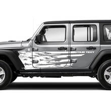 Distressed US Flag Splash Doors Side Vinyl Sticker Decal for Jeep Wrangler Unlimited JK 2