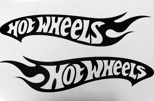 2 Hot Wheels Vinyl Stickers Decals 24" each reversed letters left and right side