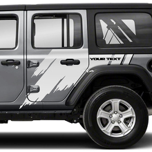 Pair Jeep Wrangler Unlimited Splash Doors Side Mud 2 Colors Graphic Sticker Decal JK 4 Door
 2