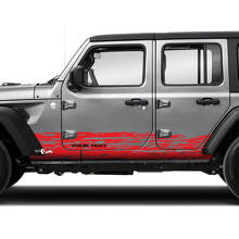 Pair Jeep Wrangler Unlimited Doors Rocker Panel Stripes Mud Splash Side Stripe Vinyl Sticker Decal 2 Colors
 3