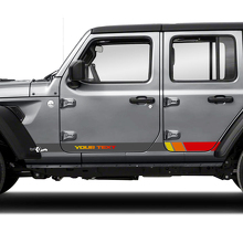 Vinyl Sticker Decal with Topographic Map Side Stripe Custom Text for Jeep Wrangler Unlimited 2