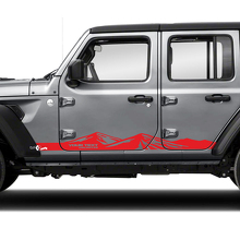 Mountains Custom Text Door Side Stripe Vinyl Sticker Decal for Jeep Wrangler 3