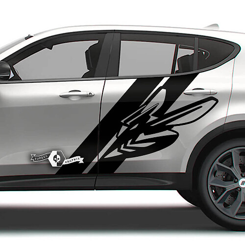 Pair Dodge Hornet Doors Splash Stripe Honeycomb Vinyl Decals Stickers
