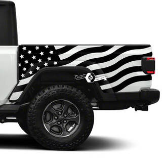 USA Flag Wrap Bed Side Vinyl Decals for Jeep Gladiator
