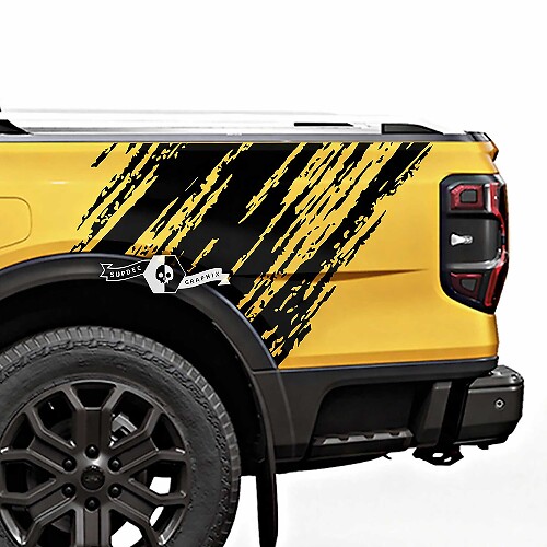 Destroyed Bed Side Vinyl Decals for Musclecar Ranger power truck