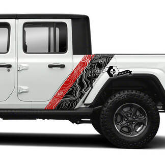 Jeep Gladiator Rubicon Doors Topographic Map 4x4 Off-Road Racing Stripe Kit Sport Off Road 2 Colors
