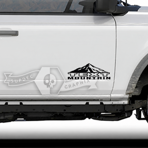 Custom Text Doors Mountains Side Vinyl Decals for Musclecar horse