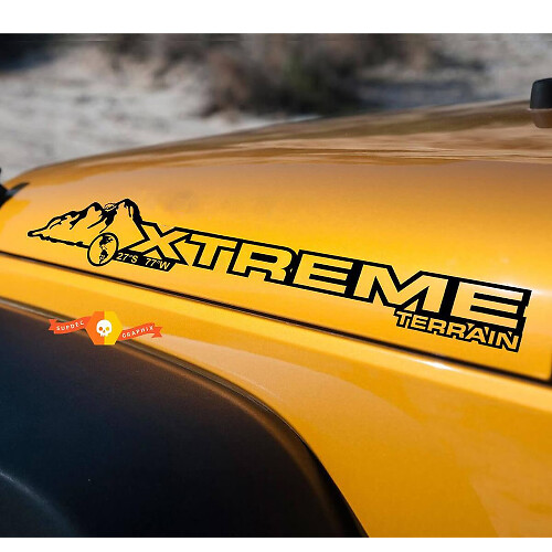 Xtreme Terrain Hood Vinyl Decal Pair for Jeep Wrangler