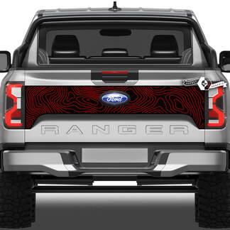 Ford Ranger Mud Splash Wrap Destroyed Topographic Map Tailgate Bed Side Vinyl Decals 2 Colors

