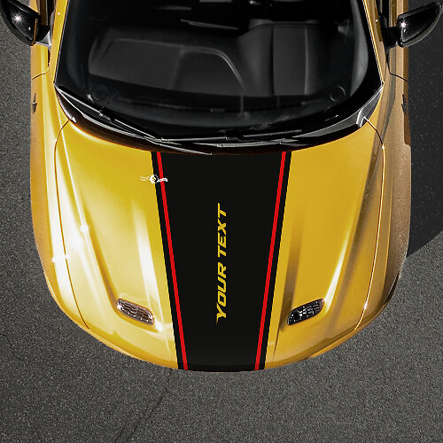 Tapering Stripe Custom Text Hood Vinyl Decal for Dodge Hornet