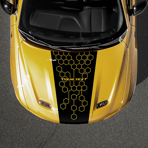 Honeycomb Custom Text Hood Stripe Vinyl Decal for Dodge Hornet_1