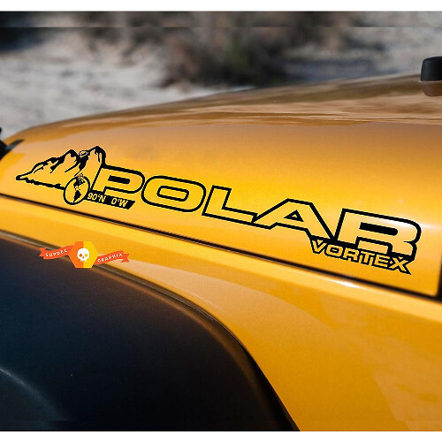 Polar Vortex Bonnet Vinyl Sticker Decal Pair for Jeep Wrangler Rubicon Sahara JK CJ TJ YJ