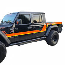 Pair Jeep Gladiator Side Doors Bed Fender Stripes Style Vinyl Decal Sticker Graphics kit 2 Colors
 2