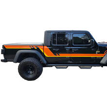 Pair Jeep Gladiator Side Doors Bed Fender Stripes Style Vinyl Decal Sticker Graphics kit 2 Colors
 3