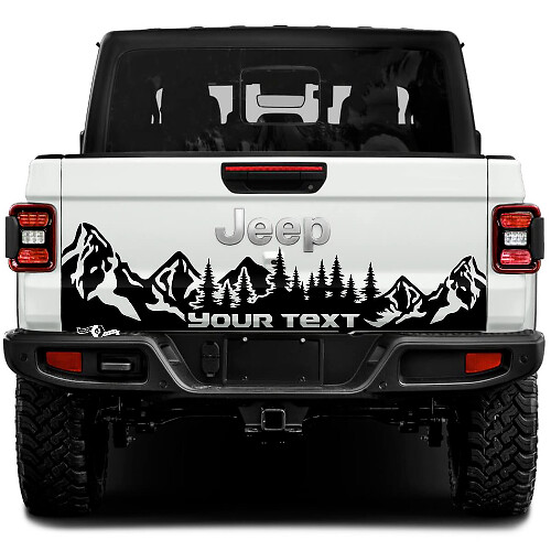 Jeep Gladiator Wrap Forest Mountains Stickers Decals Vinyl Graphics Tailgate Bed Vinyl Stickers Decals
