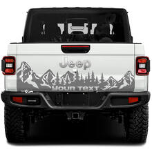 Custom Text Mountain Forest Tailgate Vinyl Decal for Jeep Gladiator_2