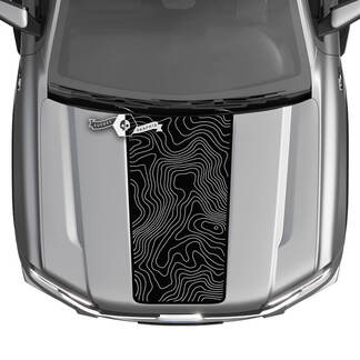 Ford Ranger Rear Hood Mountains Topographic Map Topo Truck Stripes Graphics Decals
