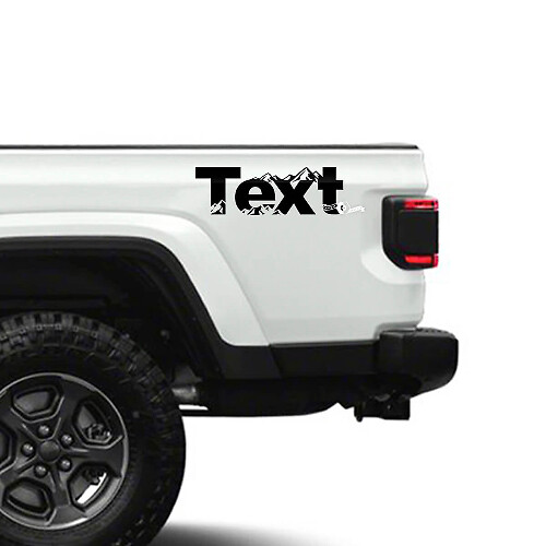 Custom Text Mountains Side Vinyl Decals Stickers for Jeep Gladiator