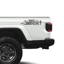 Texte Personnalisé Autocollants Latéraux Montagnes en Vinyle pour Jeep Gladiator 2