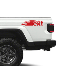 Texte Personnalisé Autocollants Latéraux Montagnes en Vinyle pour Jeep Gladiator 3