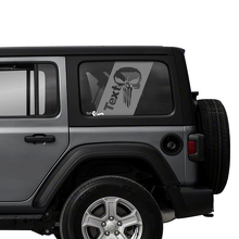 Pair of Jeep Wrangler Unlimited Side Door Window Punisher Stickers Decals Vinyl Graphics Stripe
 2