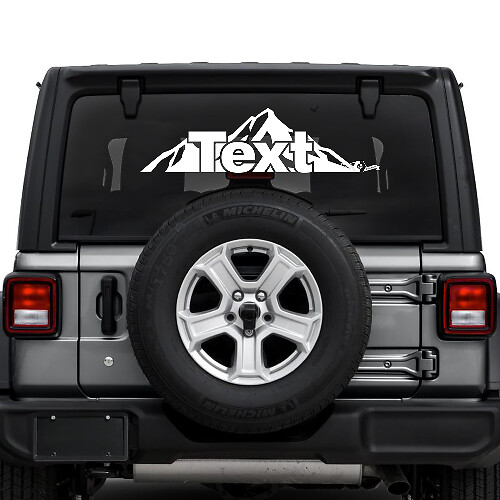 Jeep Wrangler Unlimited Rear Window Mountains Stickers Decals Vinyl Graphics
