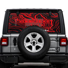 Jeep Wrangler Unlimited Rear Window Topographic Map Logo Stickers Decals Vinyl Graphics
 3