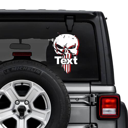 Jeep Wrangler Unlimited Rear Window Punisher Shadow Stickers Decals Vinyl Graphics 2 Colors
