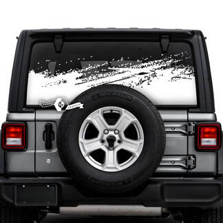 Jeep Wrangler Unlimited Rear Window Geometry Line Logo Decals Vinyl Graphics
