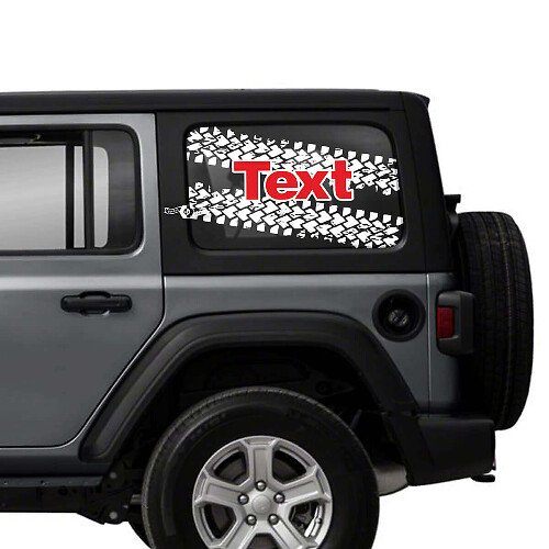 Double Tyre Track Rear Window Vinyl Stickers Decals for Jeep Wrangler Unlimited