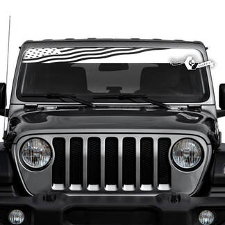 Jeep Wrangler Unlimited Windshield Flag USA Decals Vinyl Graphics
