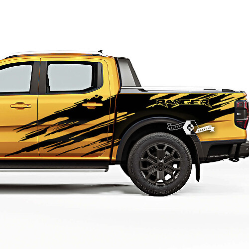 Destroyed Mud Splash Side Graphic Vinyl Decals Kit for Musclecar Ranger 