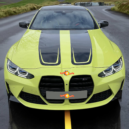Bonnet CSL Style vinyl decal sticker Stripes for 2021+ BMW M4 M3 G80 G82 G83