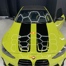 Bonnet CSL Style vinyl decal sticker Stripes for 2021+ BMW M4 M3 G80 G82 G83 2
