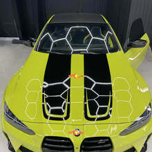 Bonnet CSL Style vinyl decal sticker Stripes for 2021+ BMW M4 M3 G80 G82 G83 2