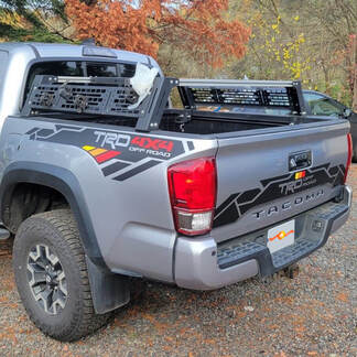 Kit of Decals for Tailgate and Bed Sides Vintage Colors TRD 4x4 Off Road for Toyota Tacoma Sticker TEQ Tacoma 16-24
